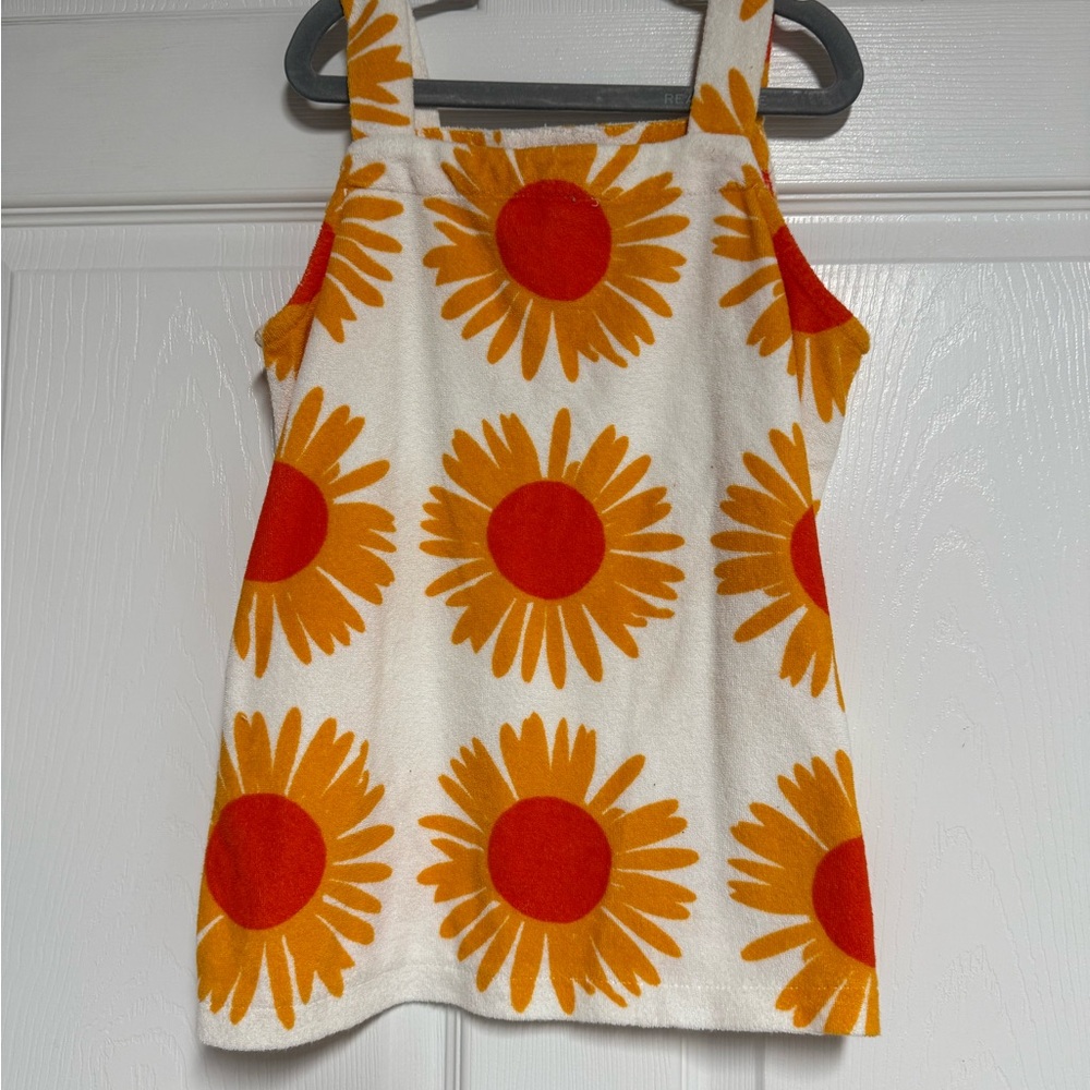 Orange and White Floral Tank Top/Cover Up